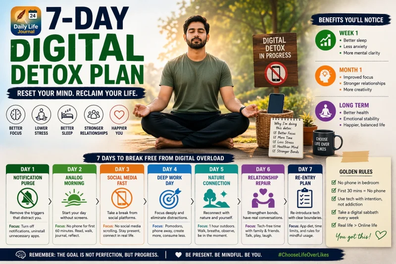 Digital Detox Challenge: 7-Day Plan to Reduce Screen Addiction in India