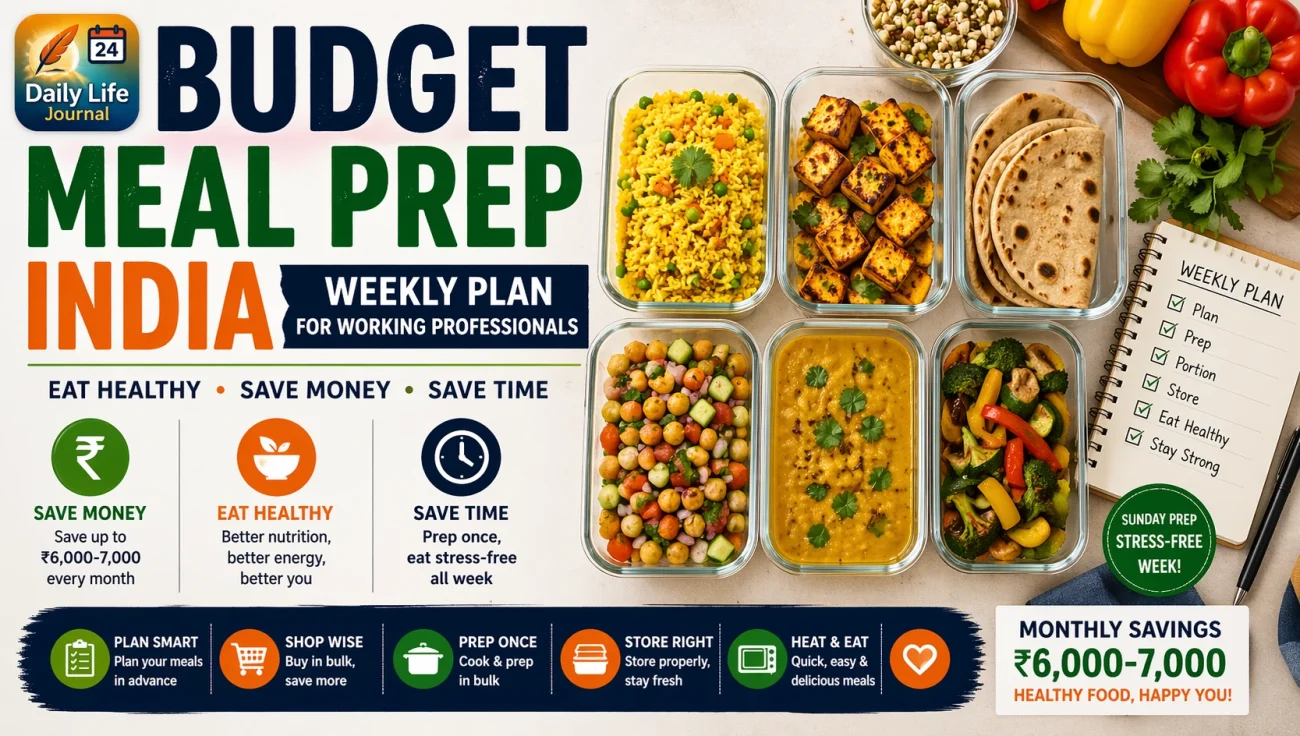 budget meal prep india weekly plan for working professionals