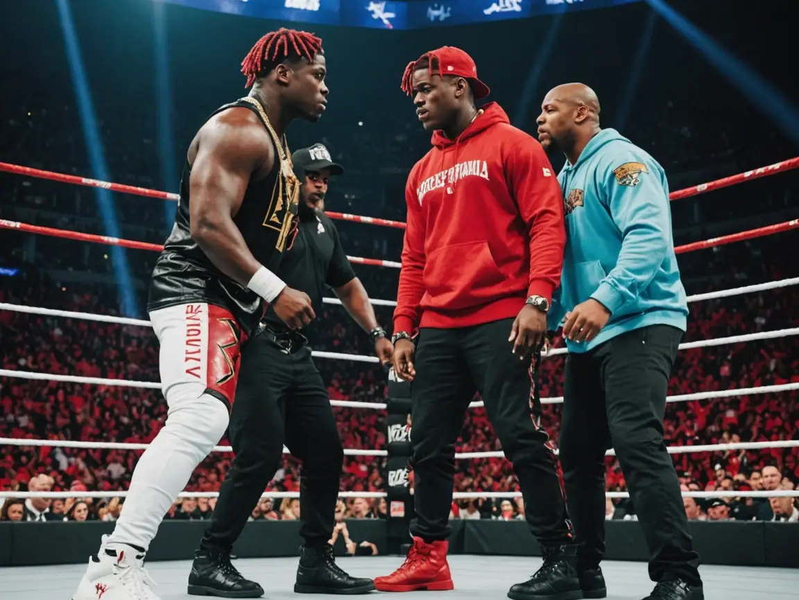 Lil Yachty WWE WrestleMania 42 ringside appearance during championship match