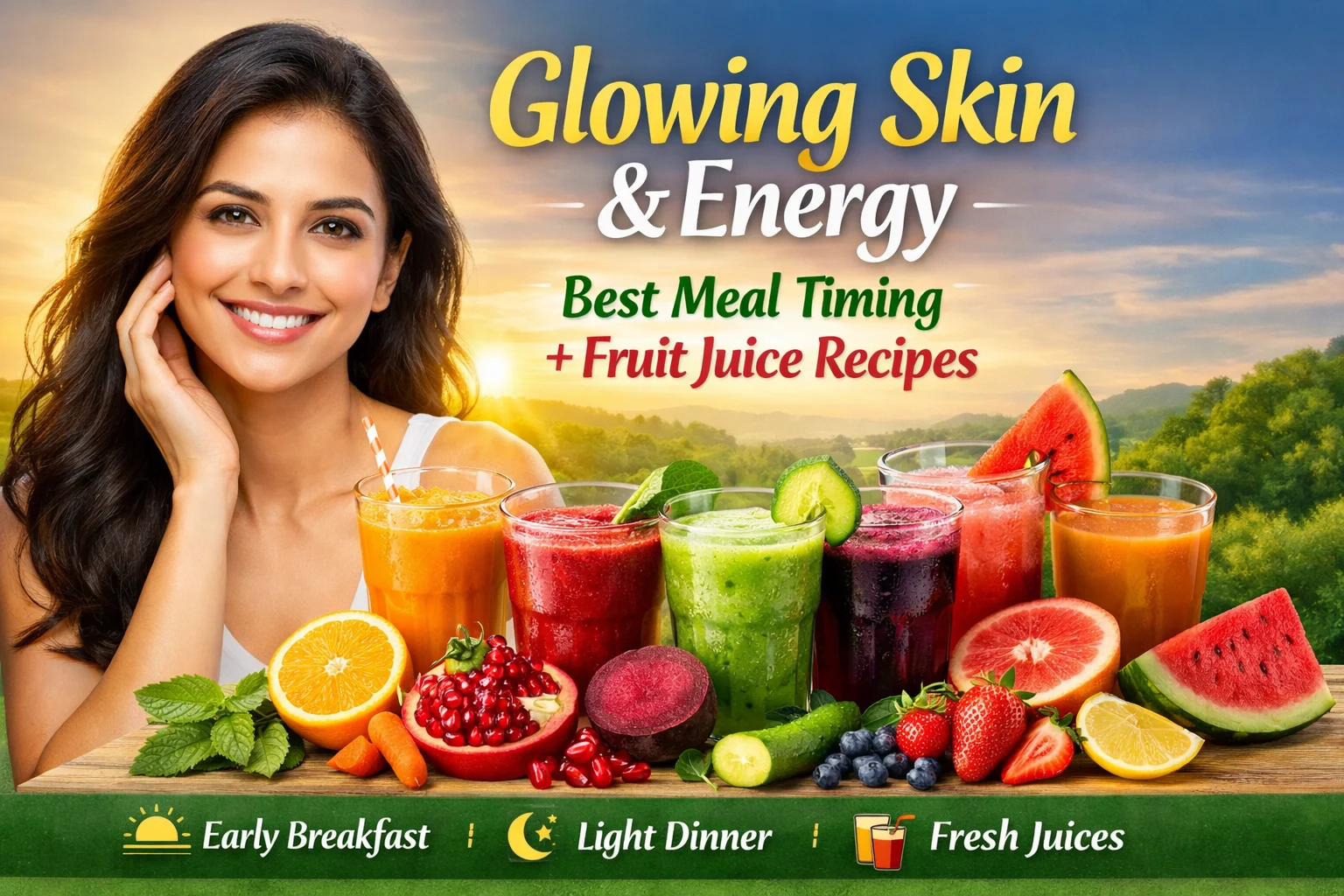 Glowing Skin & Energy: Best Meal Timing + Fruit Juice Recipes