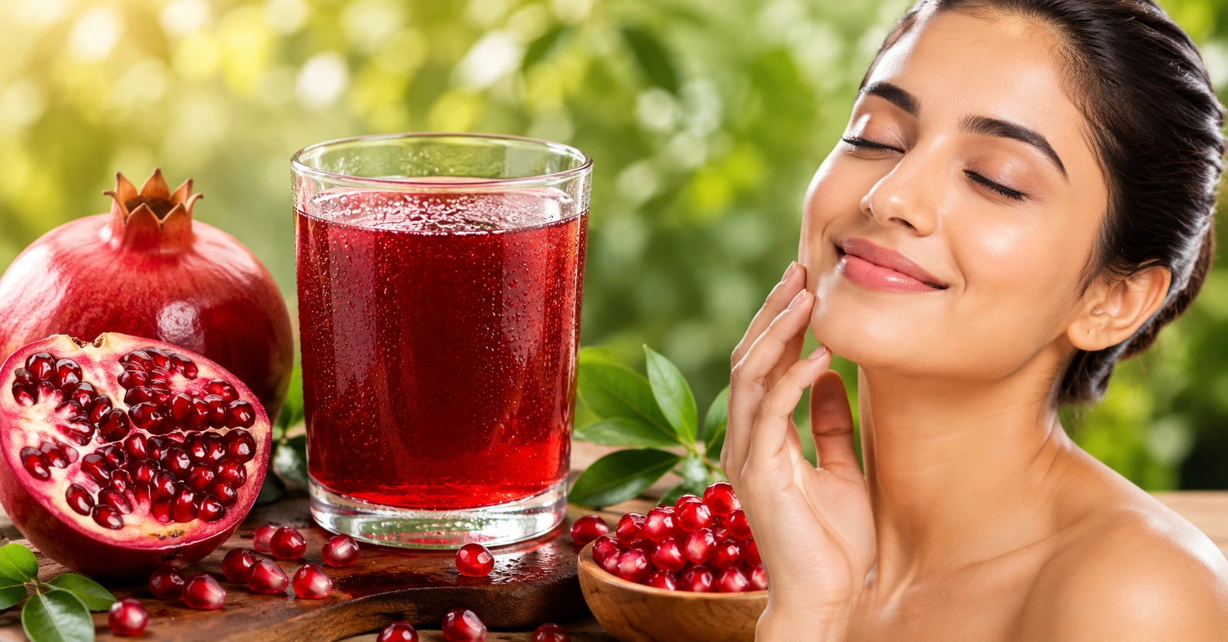 Pomegranate juice for skin benefits for glowing and healthy skin