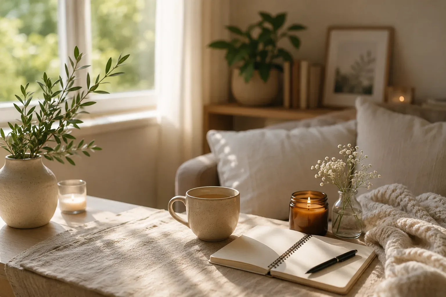 minimalist soft living lifestyle and mental wellness routine