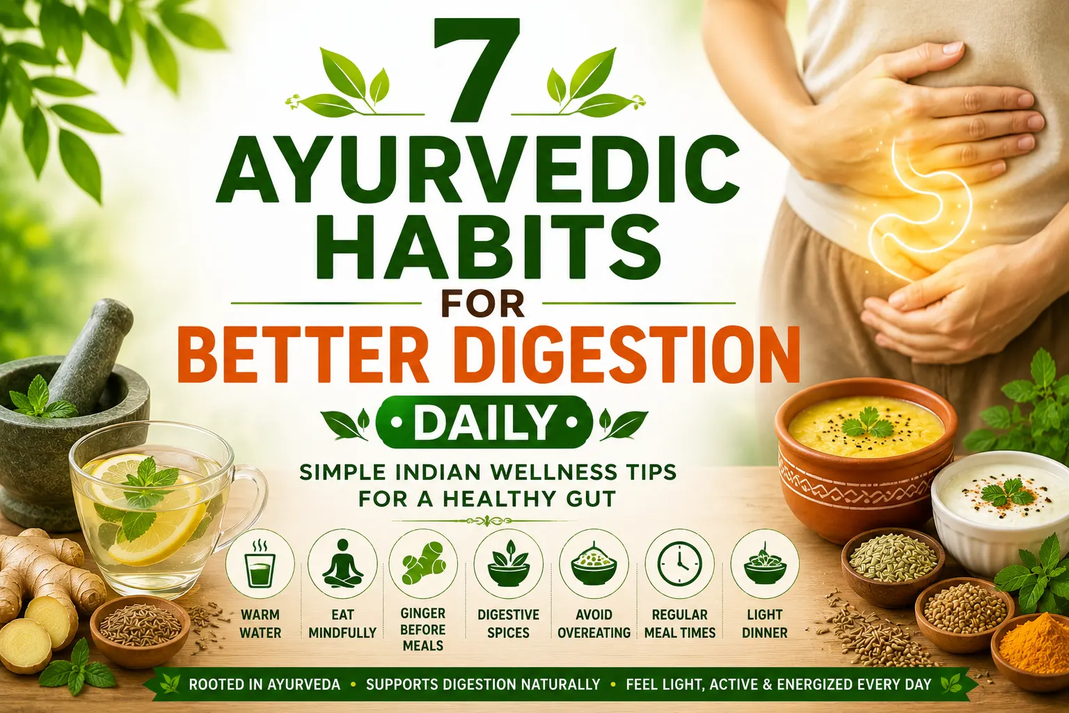 7 Ayurvedic habits for better digestion daily with Indian spices and healthy routine