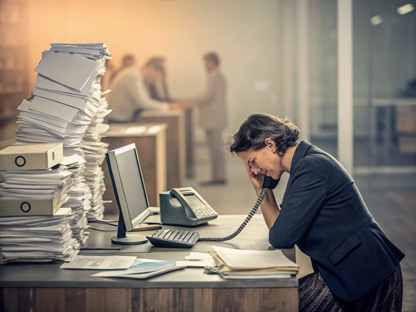Signs of burnout with a stressed professional experiencing exhaustion, mental fatigue, and workplace stress.