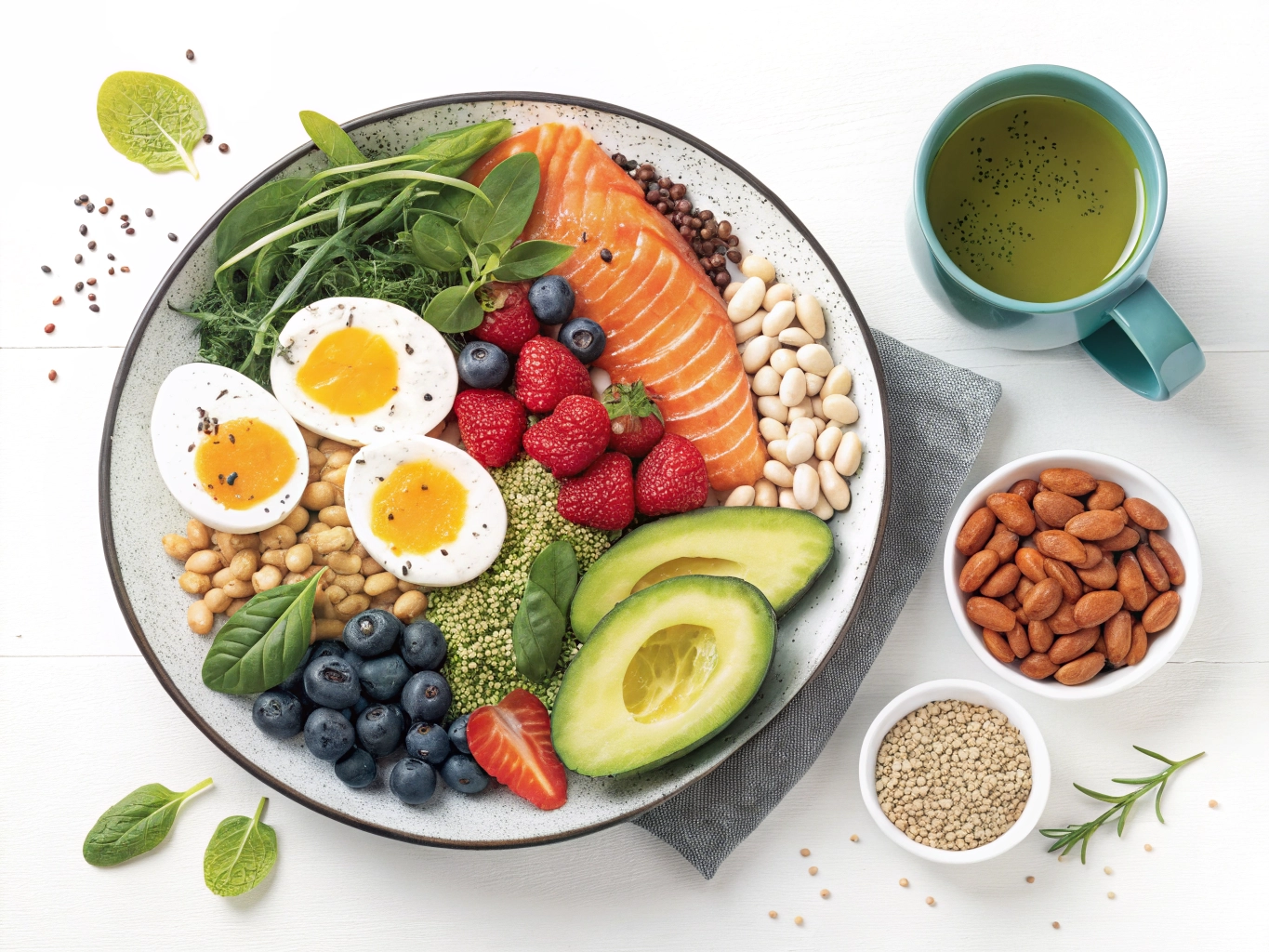 Best Foods Women Weight Loss including eggs, Greek yogurt, berries, leafy greens, and healthy weight loss foods for women