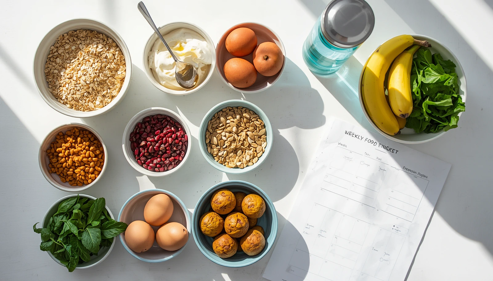 5-day food reset meal plan with protein, fiber, fruits, vegetables, water, and natural energy foods.