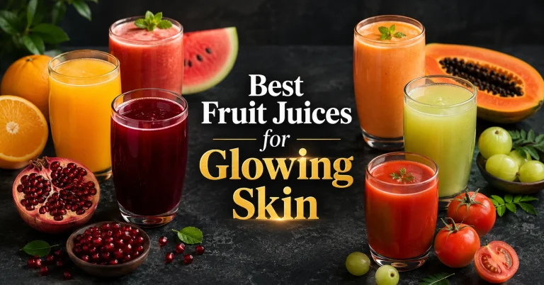 Best fruit juices for glowing skin with orange, pomegranate, watermelon, papaya, amla and tomato