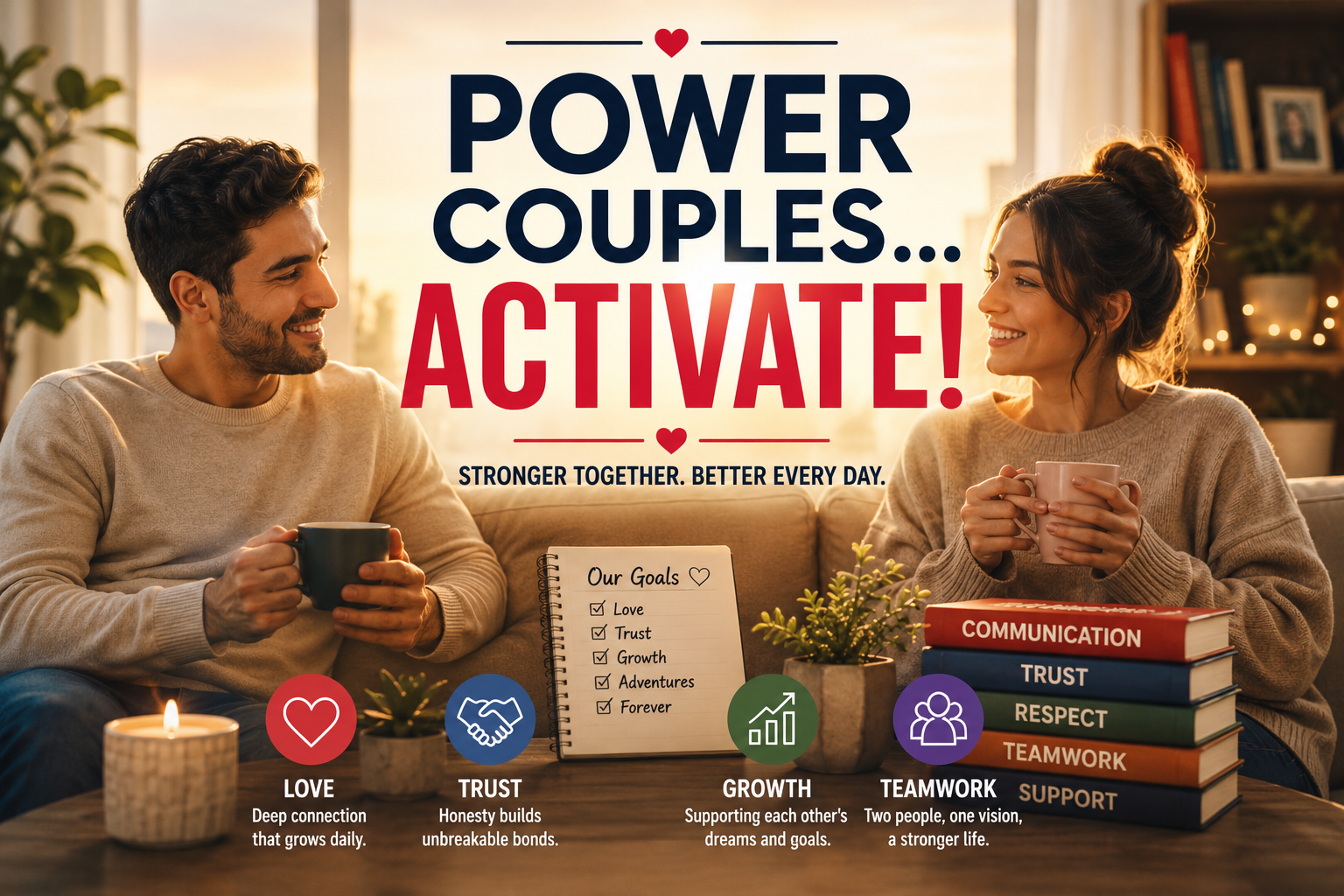 Power Couples building trust, communication, teamwork, and lasting love through everyday relationship habits