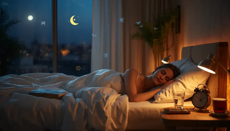 Peaceful bedroom showing healthy bedtime routine for better sleep at night