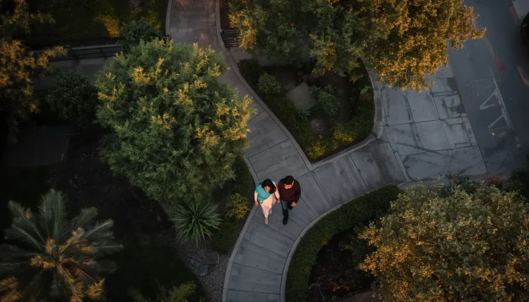 Person taking a 10-minute walk after a meal in a park to support healthy blood sugar, digestion, and overall wellness.
