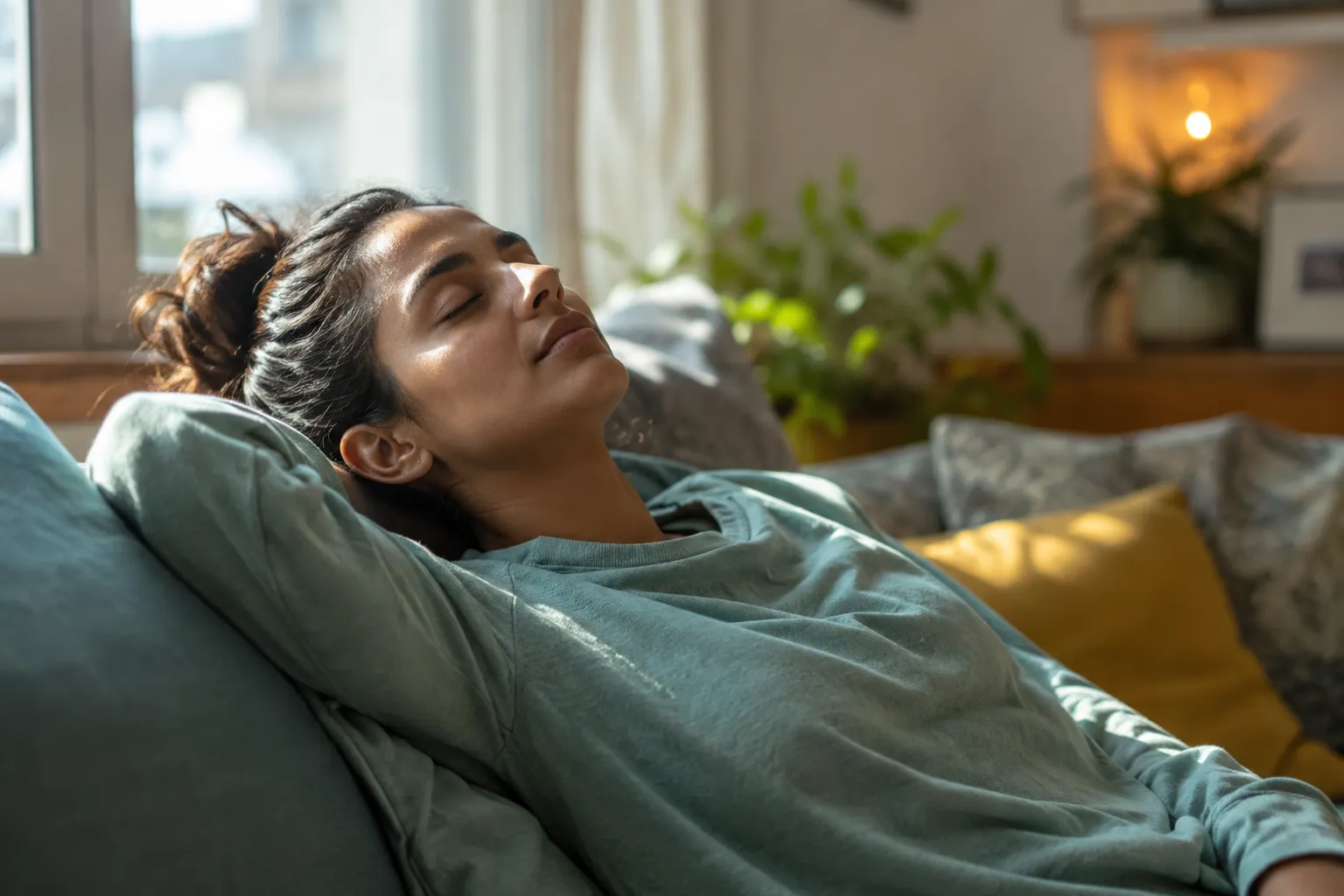 Person resting due to persistent fatigue
